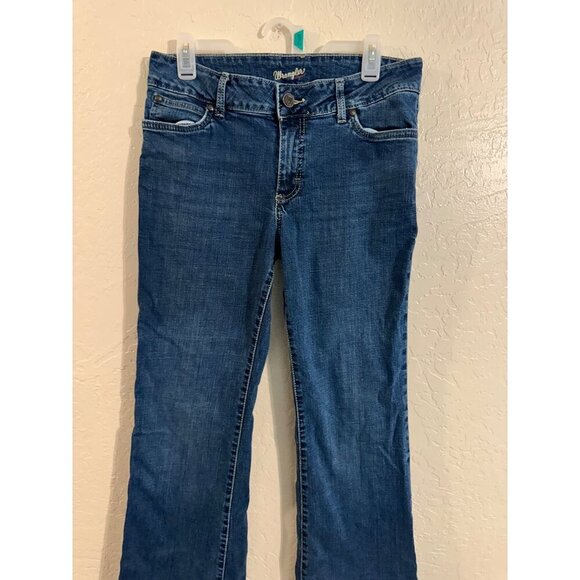 Wrangler Slight Flare Flattering Casual Blue Jeans - Picture 4 of 10
